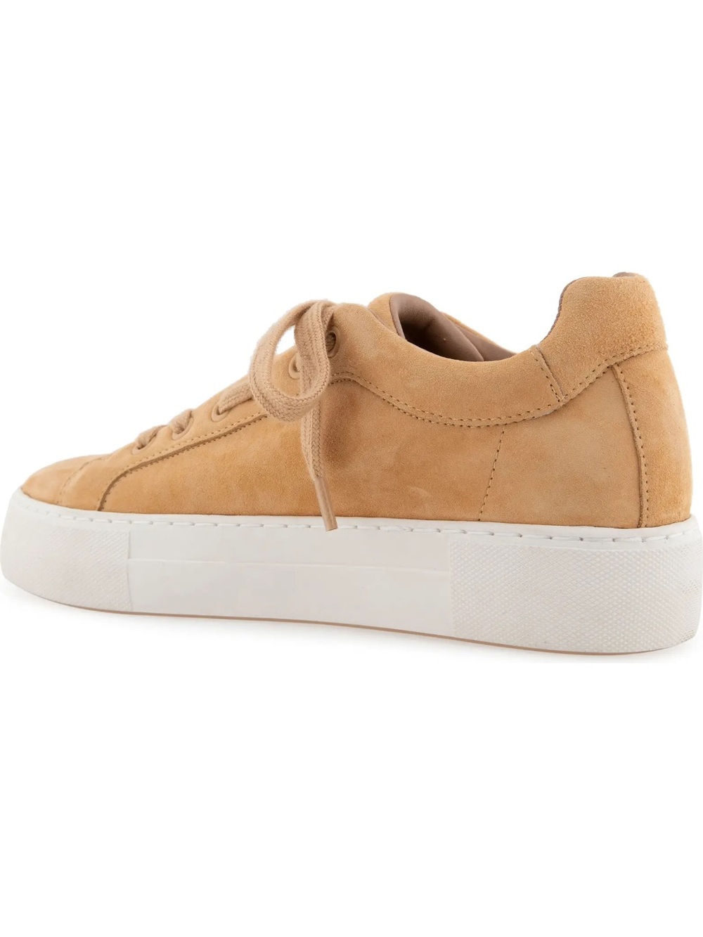 Aerosoles Tan Suede Platform Sneakers Lace Up Casual Comfort Shoes - Picture 2 of 13